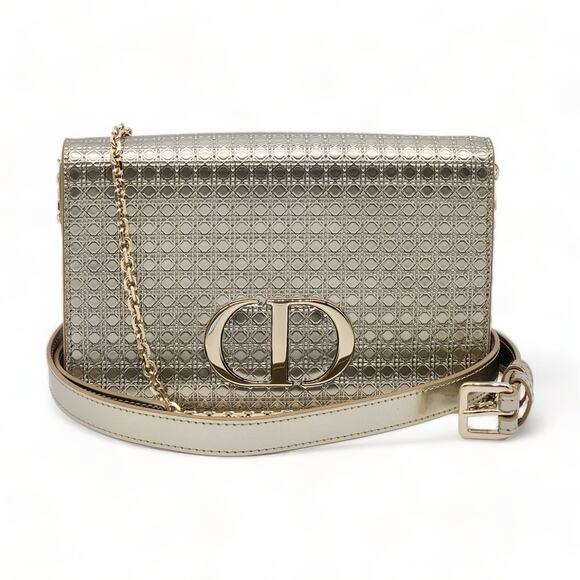 Dior Micro-Cannage 30 Montaigne Convertible Bag - Leather - Gold $3800 - Picture 1 of 11